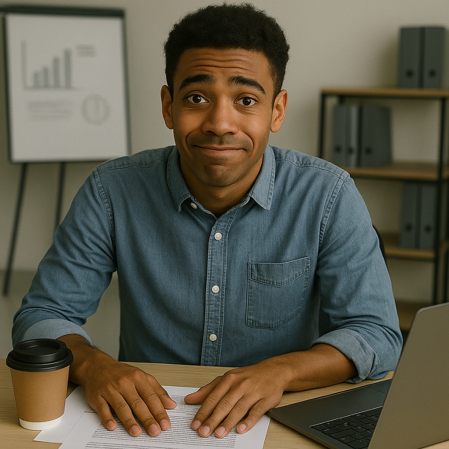 The Intern — an eager assistant at a desk